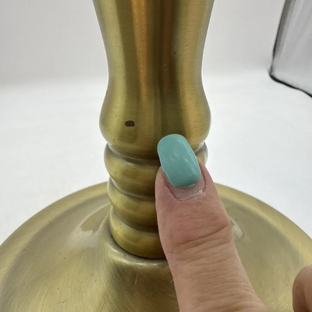 Vintage Y2K OK Lighting Touch Lamp, Marine Dolphins Shade, Gold Metal base